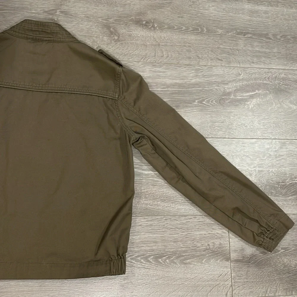 NWOT Volcom Women's Frochickie 2 Lovin Phoebe Brown Zip Up Canvas Moto Jacket XL - Picture 15 of 16